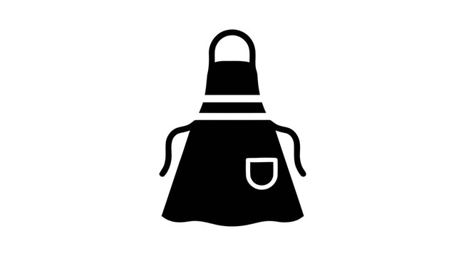 Vector illustration of black apron icon on a transparent background