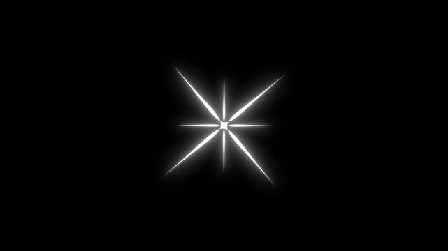 Animation blink twinkle star particle graphic movement appear on black screen flash bright background, star sparkle vector doodles, glowing light effect, retro shine movement.