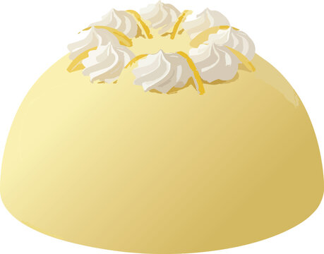 Amalfi delizia al limone lemon dome dessert Italian sweet cake with cream filling