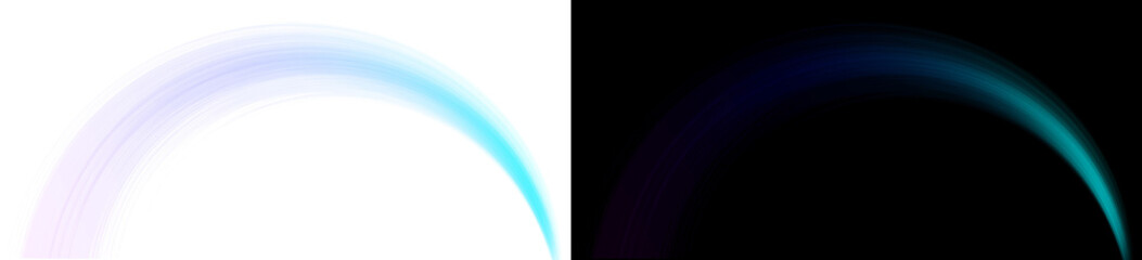 Transparent background featuring a glowing blue curved light arc. This modern neon effect is ideal for futuristic technology and creative digital designs.  © DigiArt Resource