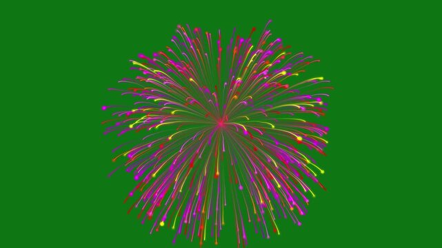 Vibrant Pink Energy Particle Burst Animation Featuring Colorful Glowing Light Trails, Abstract Firework Explosion Motion Graphics, Cinematic Black Background with Dynamic Digital Visual Effects