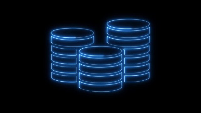 Glowing neon line Coin money with pound sterling symbol icon isolated on black background. Banking currency sign. Cash symbol. 4K Video motion graphic animation.
