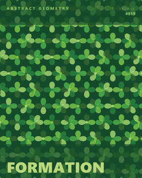 Abstract green geometric pattern with clover shapes