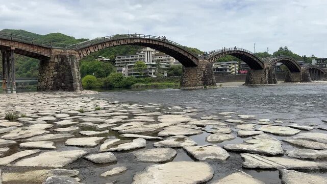 Kintai bridge, famous arched bridge in Iwakuni Japan