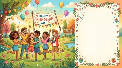 Fototapeta premium Celebrating True Friendship Bonds on Friendship Day
