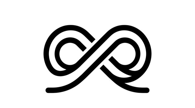Intertwined Infinity Symbol Black Line Art