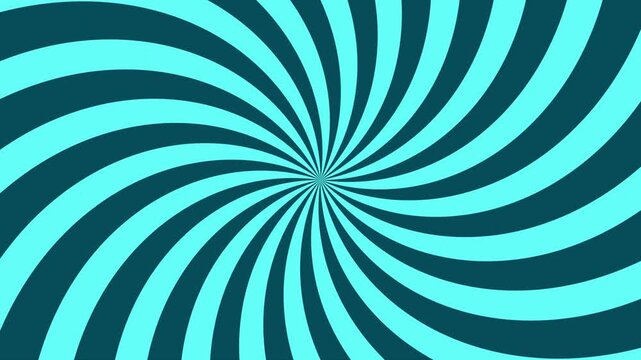 Psychedelic abstract sunburst background loop 4k, retro rotating line rays with smooth gradient transition, colorful speed lines from center for cartoon and anime backdrop.