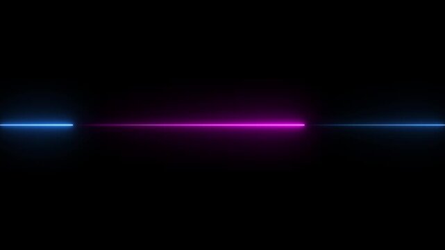 Abstract Light Effect Element Design on Black Background. Motion graphics of neon double line concept