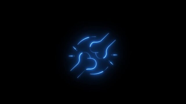 Joint pain, arthritis line icon. Motion graphics of neon line joint painicon