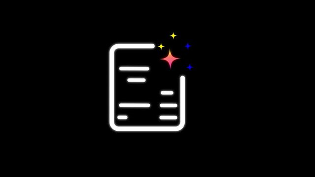 AI generated icon. Artificial Intelligence line icon . AI star symbol with a pointed and rounded tip. Artificial intelligence and Motion graphics of ai document concept.
