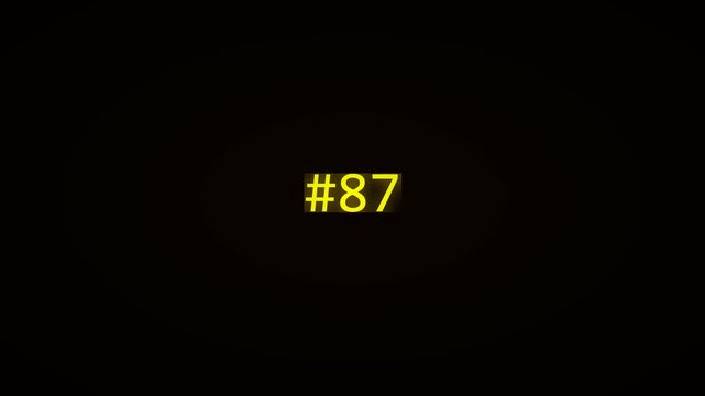 Gold Neon Animated Number Counter 0 to 100% Prefix Hash Black Background 4K