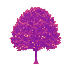Obraz premium PNG Vibrant pink tree silhouette illustration.