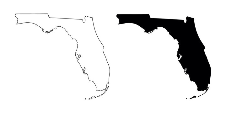 Florida state map, outline and