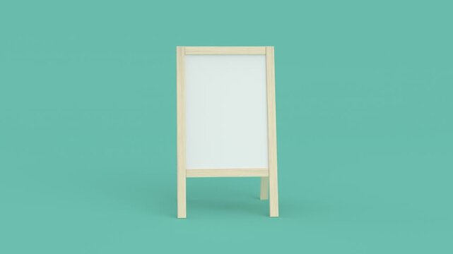 Blank outdoor menu display board with wooden frame