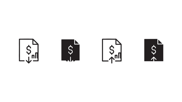 "Financial trend icons symbolizing profit and loss."
