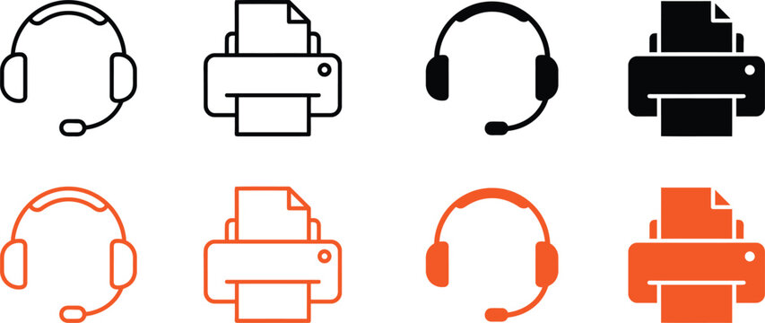 icons for printer and office communication devices