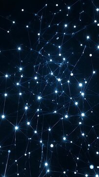 Glowing network connections in space.