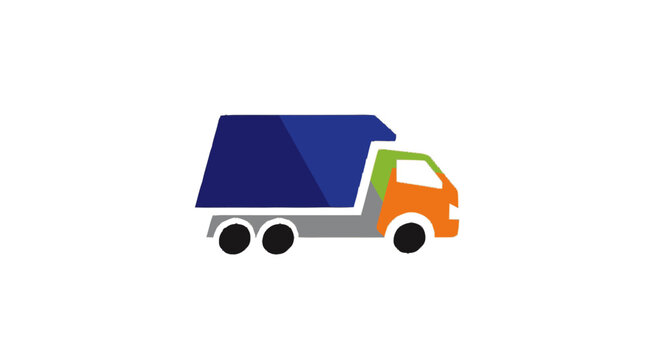 Cropped flat graphic illustration of the rear section of a dark blue c