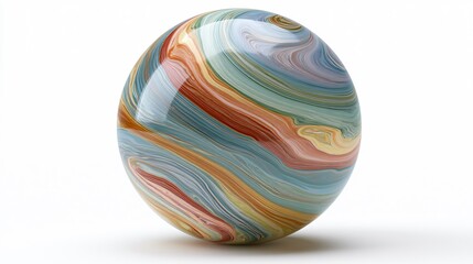 Obraz premium Vibrant Multicolored Marble Sphere Swirling Patterns Smooth Reflection