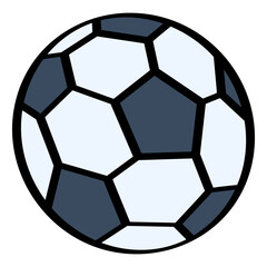 Fototapeta premium Football Soccer Ball for Sport and Match doodle color filled line