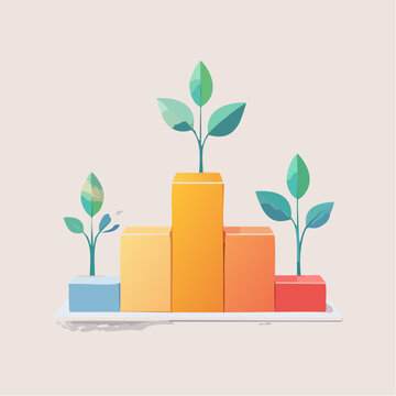 Abstract Business Foundation Structure Supporting Growth Elements With Minimal Corporate Visualization