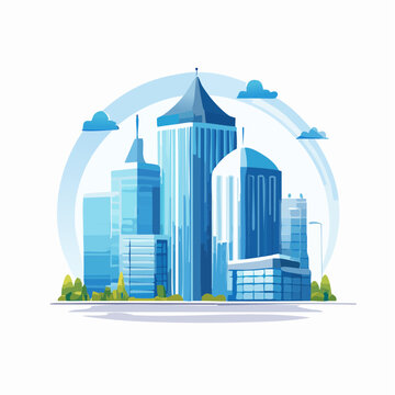 Layered modular system representing scalable business architecture and clean modern city skyline with a professional startup aesthetic