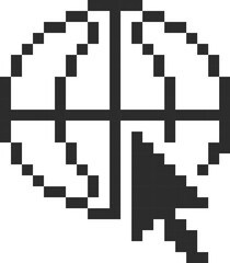 Fototapeta premium Cursor On Globe Pixel Art