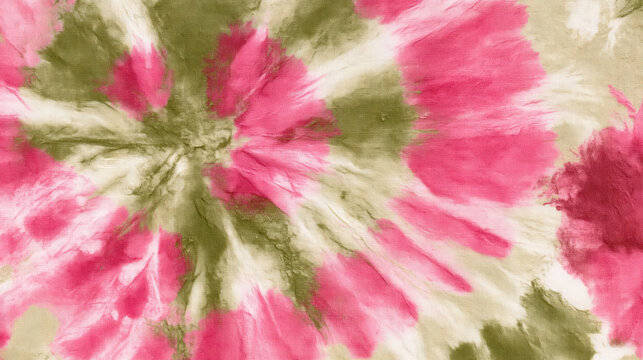 Pink olive tie dye floral pattern is a soft abstract fabric background with watercolor texture.