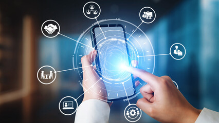Fototapeta premium Digital recruitment and online hiring, virtual headhunting, smart recruitment platforms, talent acquisition solutions, and digital HR tools for modern workforce management. Gist