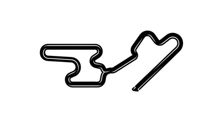 Naklejka premium Race Track Outline Vector Graphic - Motorsport Circuit Layout