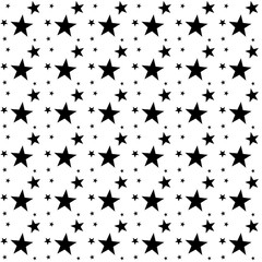 Fototapeta premium Seamless Star Pattern on White Background in black