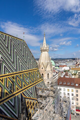 Obraz premium view to Vienna from St. Stephen's cathedral, Vienna, Austria