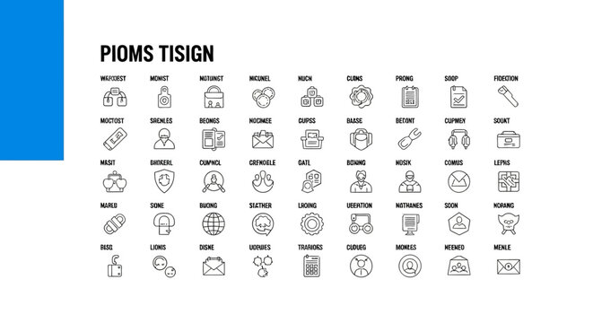 Graphic designers create various icons for business and lifestyle categories.