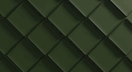 Fototapeta premium A close-up view of a dark green tiled surface with a diamond shaped pattern.