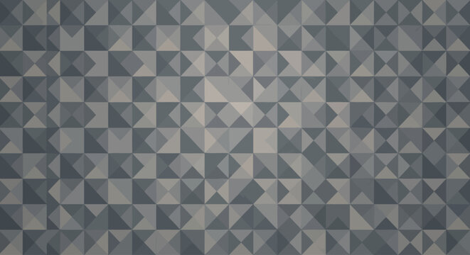 Geometric pattern of triangles covers entire gray background surface
