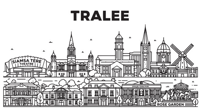 Tralee Town Skyline Illustration