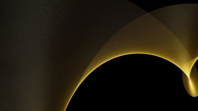 Abstract Wavy Surface with Gold Thread Texture - Seamless Loop