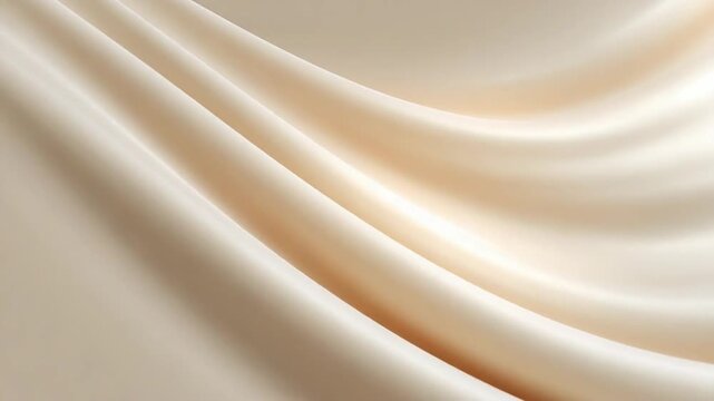 Luxurious Cream Silk Drape: A flowing cascade of rich cream-colored silk fabric, artfully draped to create elegant folds and gentle curves, exuding an aura of opulence and refined texture.