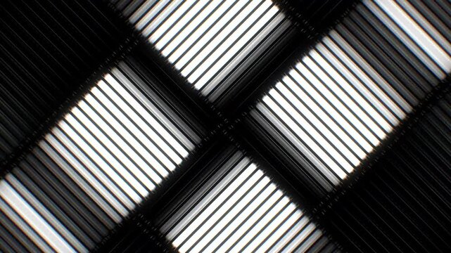 Abstract geometric background with glowing white diagonal neon lines forming a central cross shape, futuristic motion graphic backdrop.
