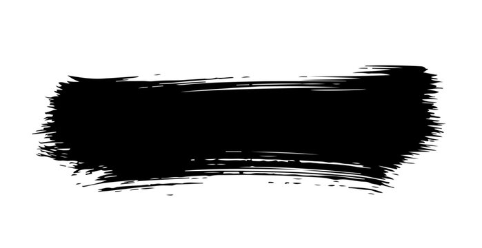 Black Ink Brush Stroke Abstract Background Element.