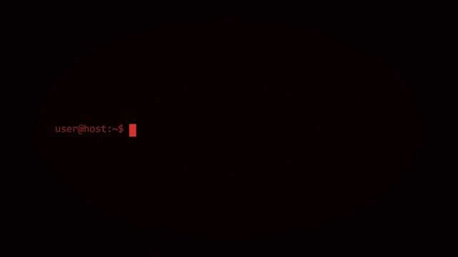 Red Neon Blinking Block Cursor Terminal Animation Black Background 4K