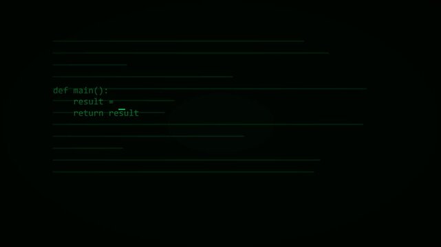 Green Neon Blinking Underscore Cursor Code Editor Animation Black Background 4K