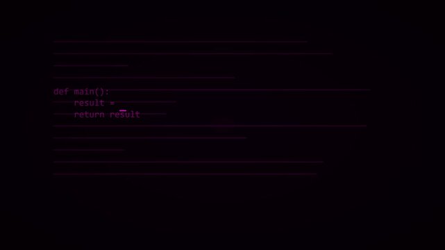 Magenta Neon Blinking Underscore Cursor Code Editor Animation Black Background 4K