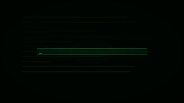 Green Neon Blinking Underscore Cursor Text Editor Animation Black Background 4K