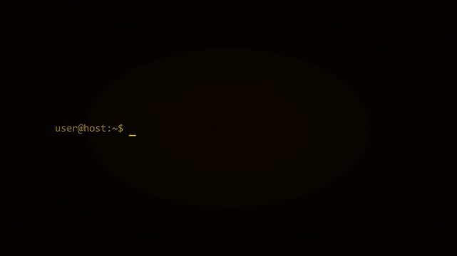 Gold Neon Blinking Underscore Cursor Terminal Animation Black Background 4K