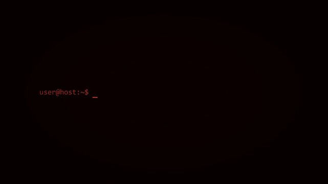 Red Neon Blinking Underscore Cursor Terminal Animation Black Background 4K
