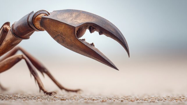 Detailed close-up of an ant's intricate mandible articulation showing its precise interlock