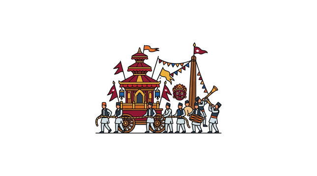 Indra Jatra Traditional Chariot Procession in Nepal