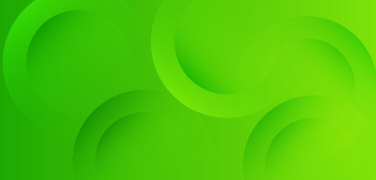 Abstract green background with overlapping gradient circles and soft shadows.