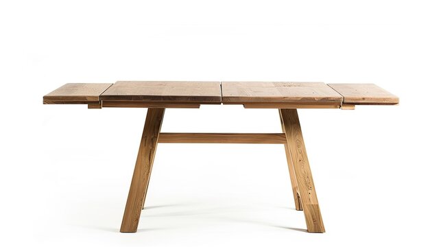 Long Rustic Wooden Plank Table with A-Frame Legs in Natural Finish